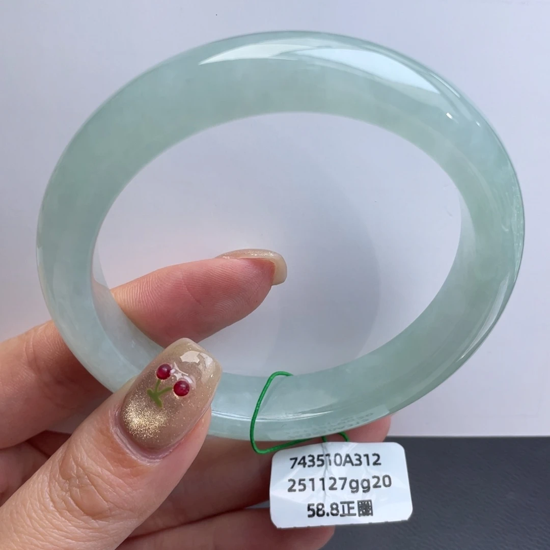 翡翠未镶嵌手镯正圈58.8冰晴绿 完整度高（万内买断9405）