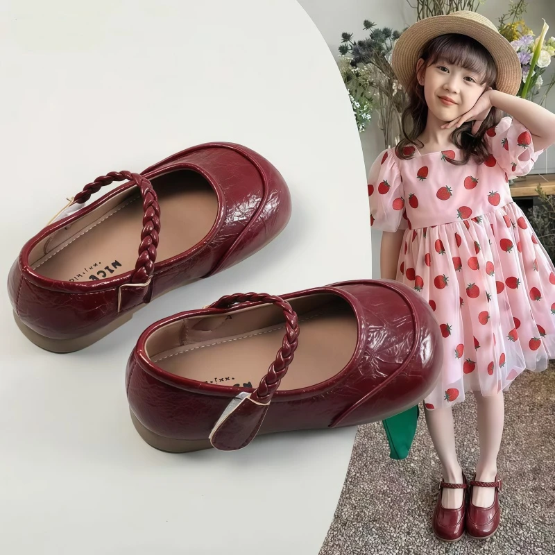 ABC女童公主鞋小皮鞋2025春季儿童洋气小女孩银色舞台玛丽珍瓢鞋