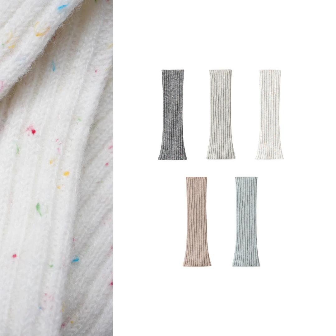 【大C严选】北欧单！定织绵羊毛花纱混纺高弹坑条保暖袜套~