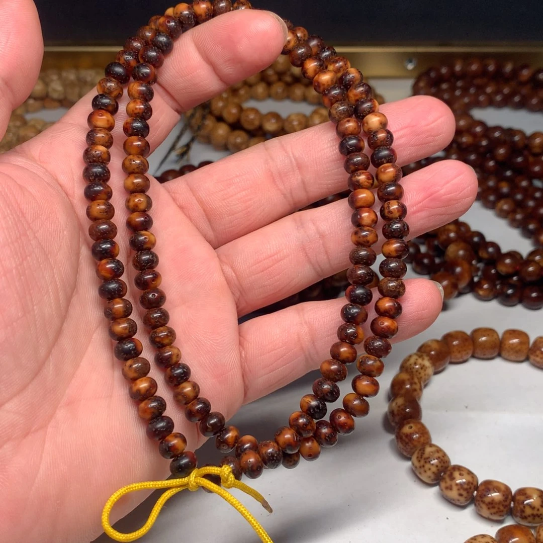 吊坠星月菩提小***股陈化料75黑金苹果珠