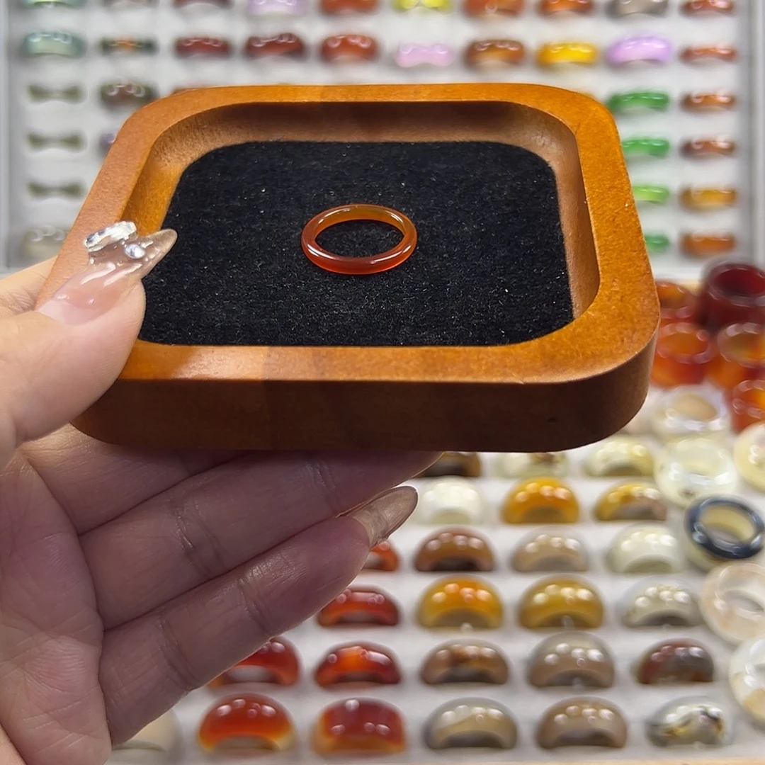 玛瑙/玉髓未镶嵌戒指B8不退换16.5港13