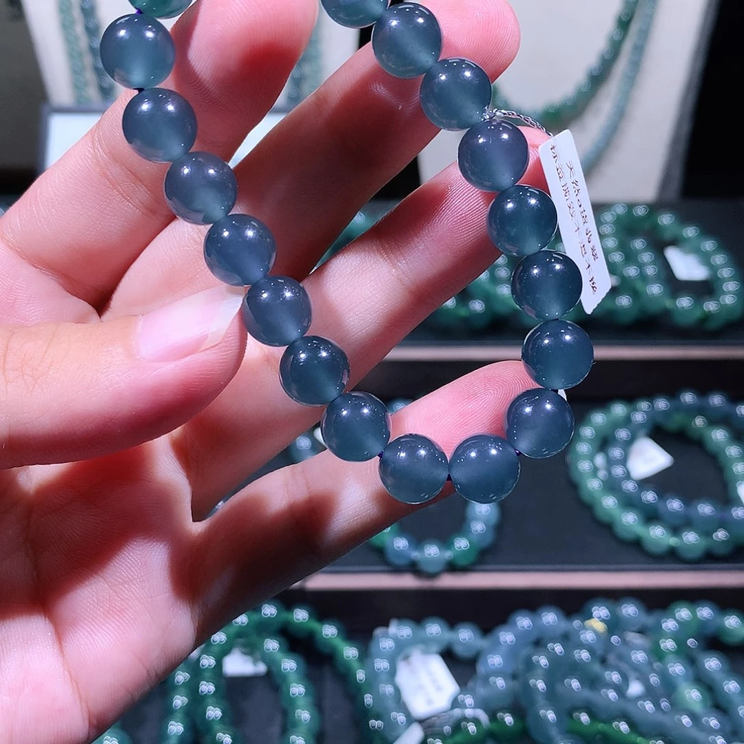 未镶嵌手链翡翠猫*天然a货翡翠手串9.8