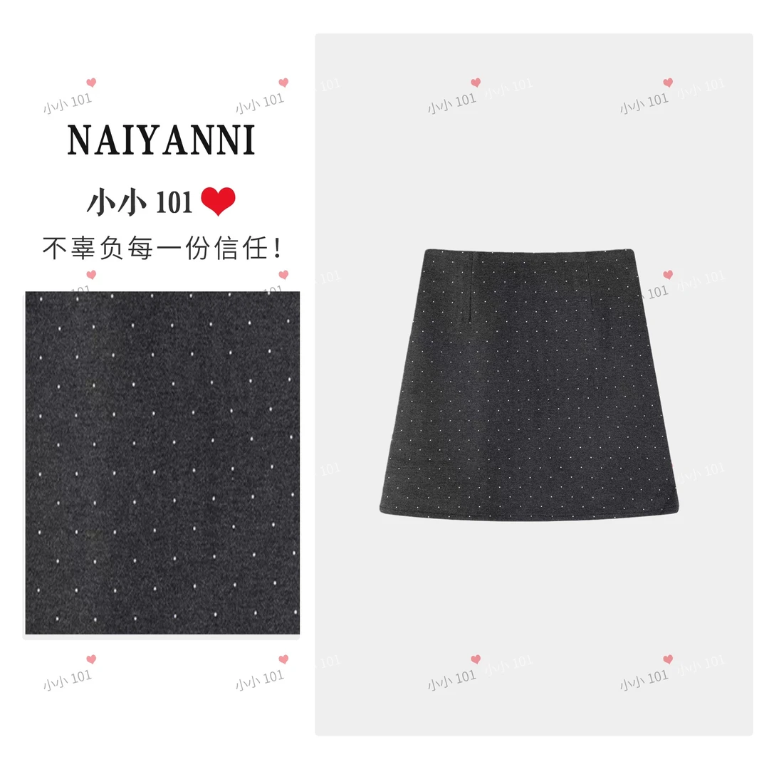 美人访‘甜甜圈’秋冬复古波点高腰半身裙LXY8870