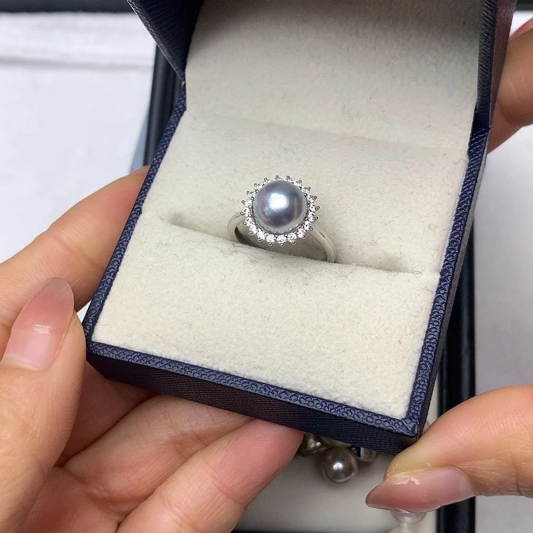 海水珍珠戒指银S925镶嵌