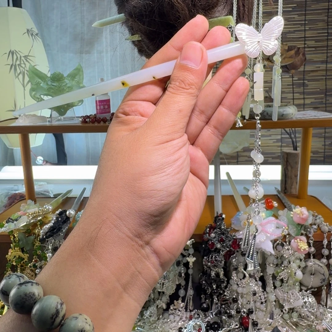 蛇纹石玉合金发饰