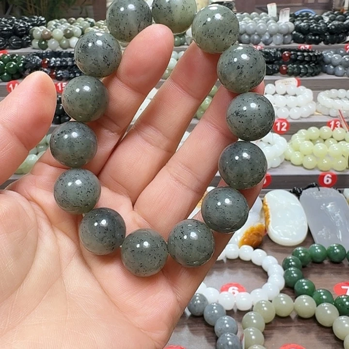 未镶嵌手链和田玉新疆青花卡16