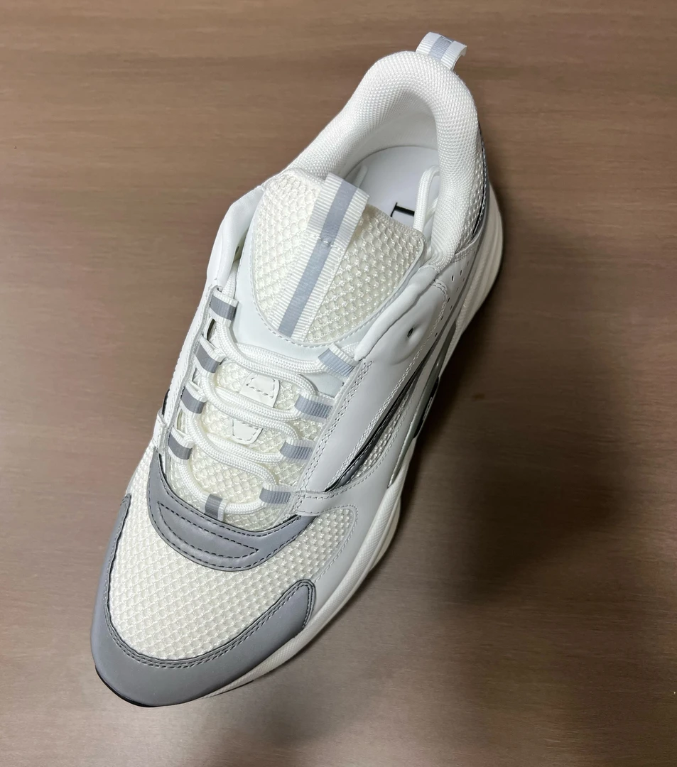 【梵高推荐】迪哥网面牛皮拼接休闲运动透气老爹鞋D01