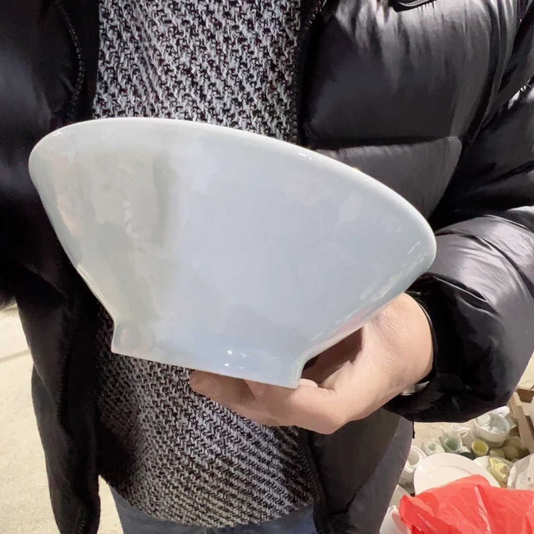 瓷景德镇高温陶瓷影青斗立面碗1只