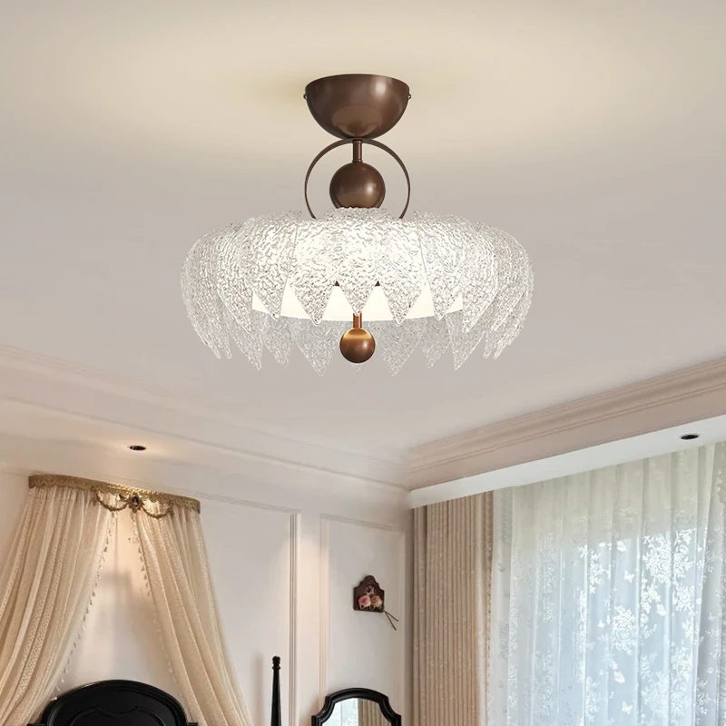 法式中古轻奢卧室吸顶灯创意冰川温馨浪漫餐厅灯复古书房护眼灯