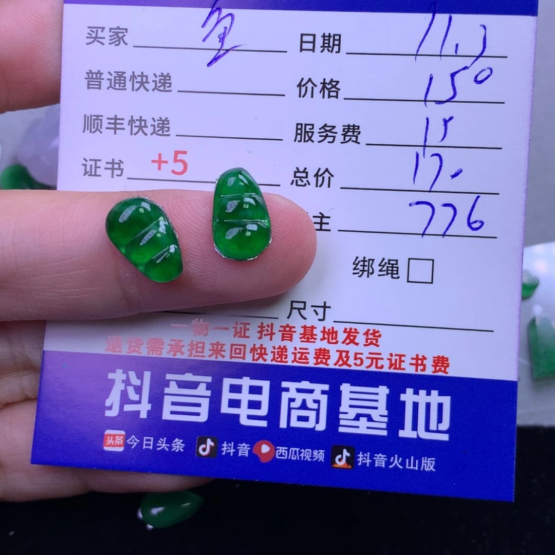 颈饰未镶嵌翡翠鱼*