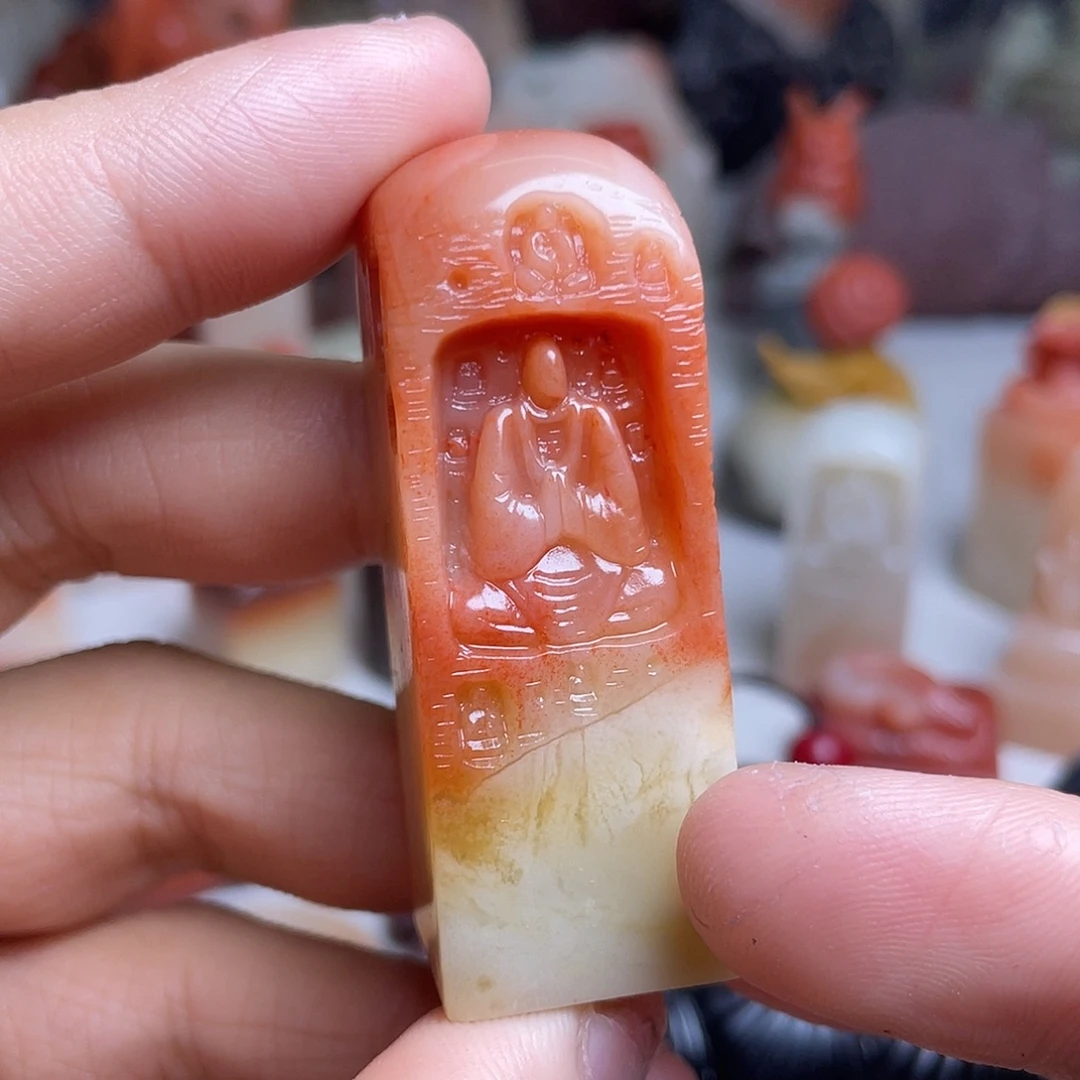 老挝石俏色无相佛印章