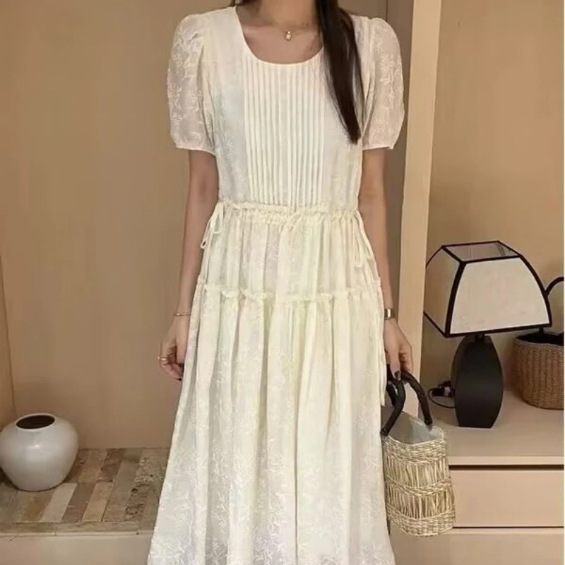 2025夏季甜美风韩版新款时尚百搭显瘦宽松长袖连衣裙女小众裙子