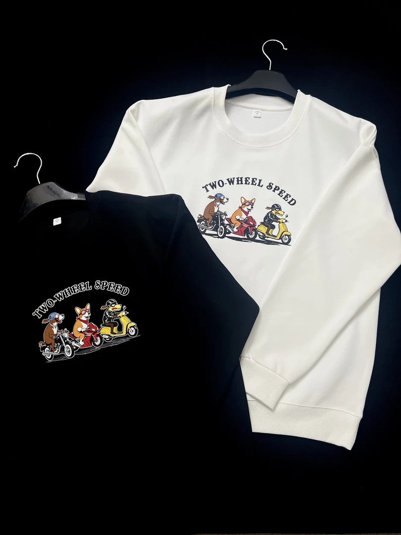 【好朋狗】原创美式复古摩托车机车男女纯棉宽松长袖圆领卫衣