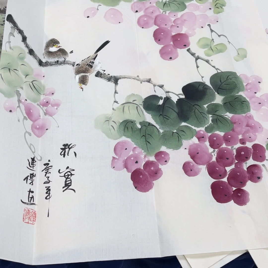 国画纯手绘无边框作品