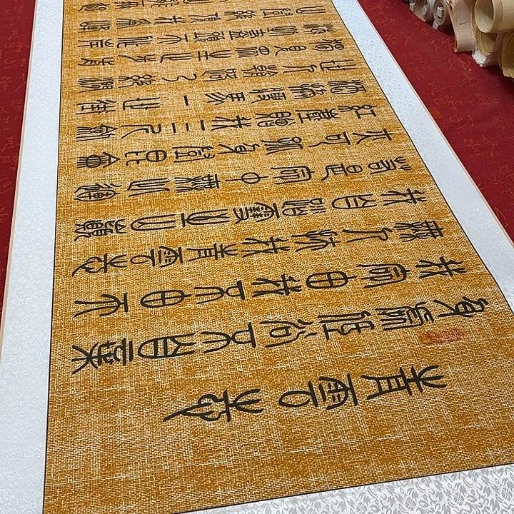 书法青云志卷轴篆书麻纹轴205✖️55厘米左右2号
