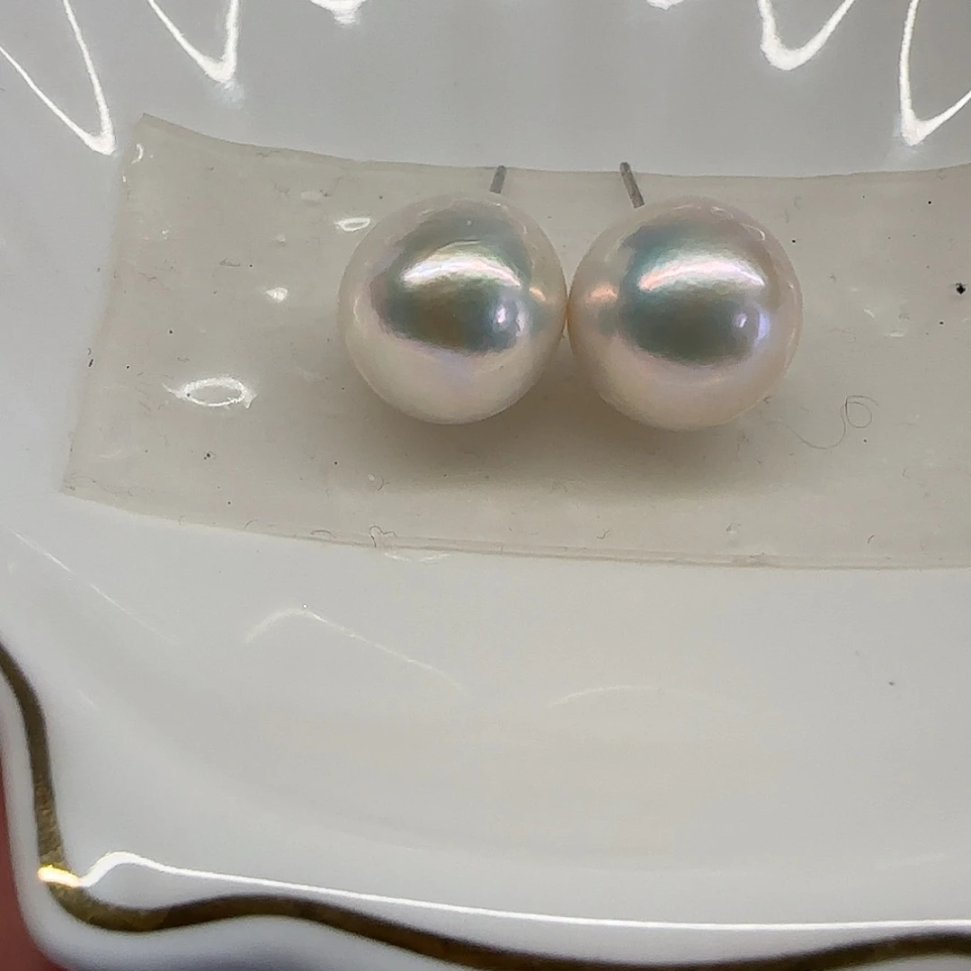 淡水珍珠耳饰银S925镶嵌