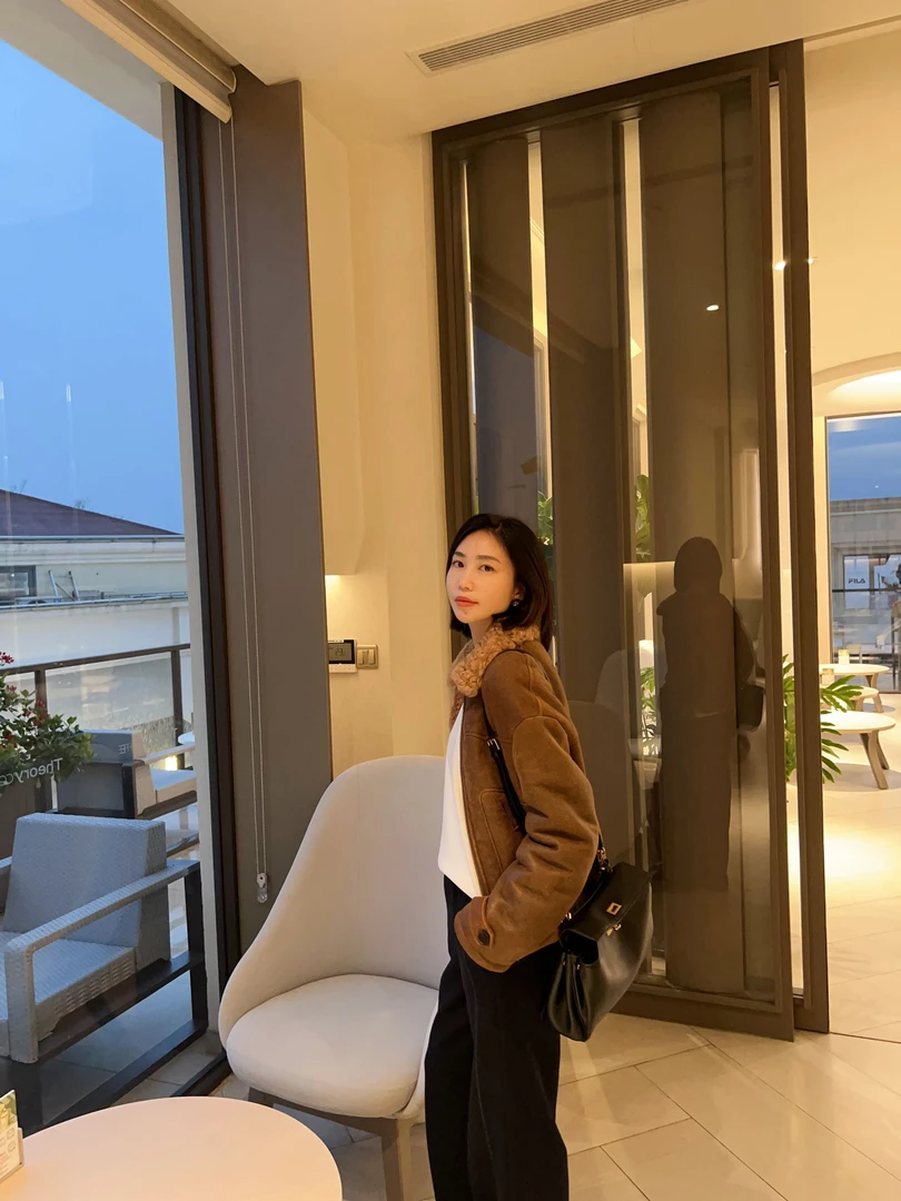 晓夏自制 "热可可" 缪系*奢暖重磅美利奴羊皮毛一体皮草卷毛外套