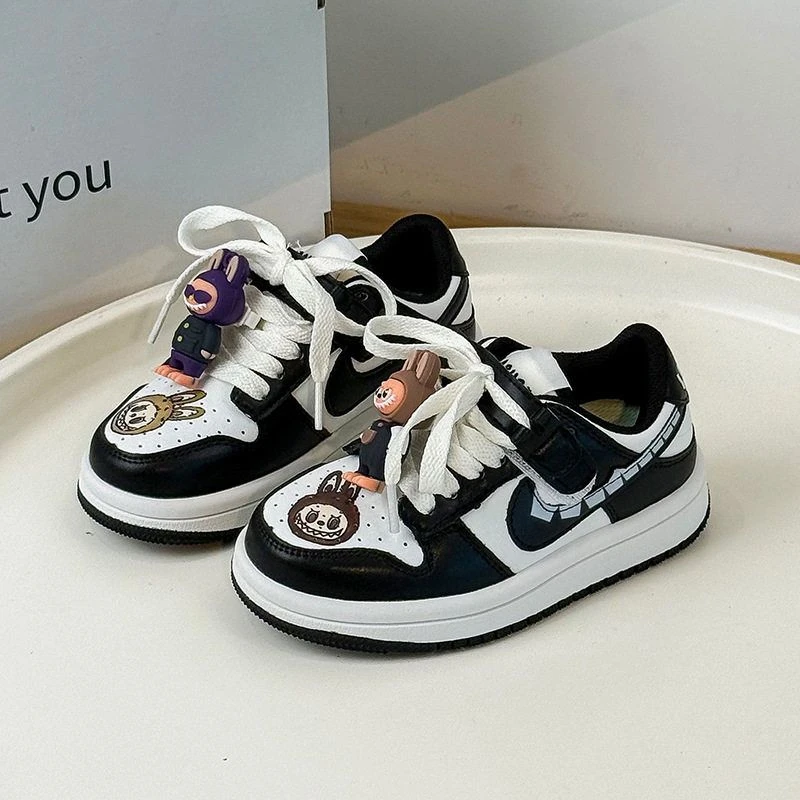 奥莱aj2025秋季新款aj潮休闲板鞋中大男女童卡通跑步鞋小学生舒适