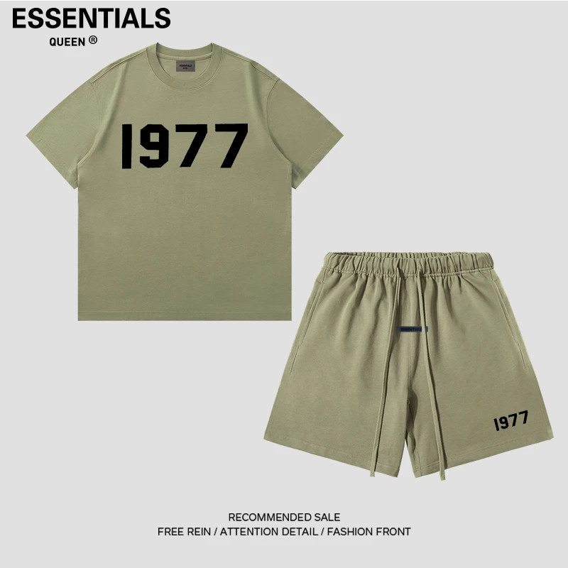 美式复古纯棉短袖短裤套装夏季宽松篮球服套装男