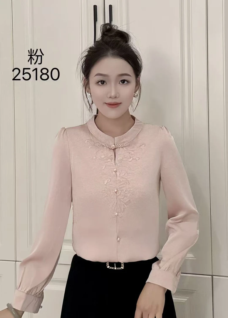 2025早秋新款百搭时尚长袖衬衫女士洋气上衣休闲小衫衬衣宽松显瘦