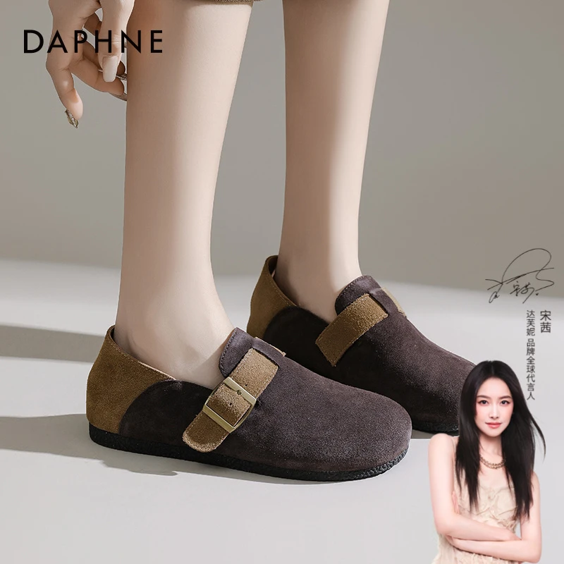 达芙妮复古勃肯鞋女2025春秋新款百搭复古文艺范平底单鞋勃肯鞋子