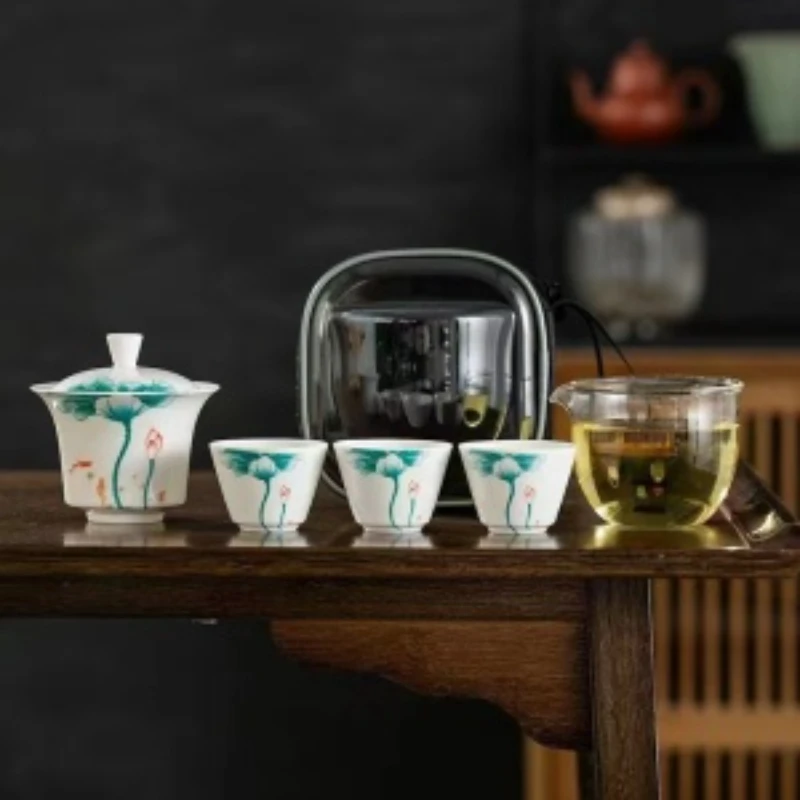 鱼戏荷花三杯快客HC KK0259