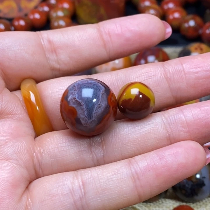 仁***者玛瑙/玉髓战国红玛瑙单珠未镶嵌