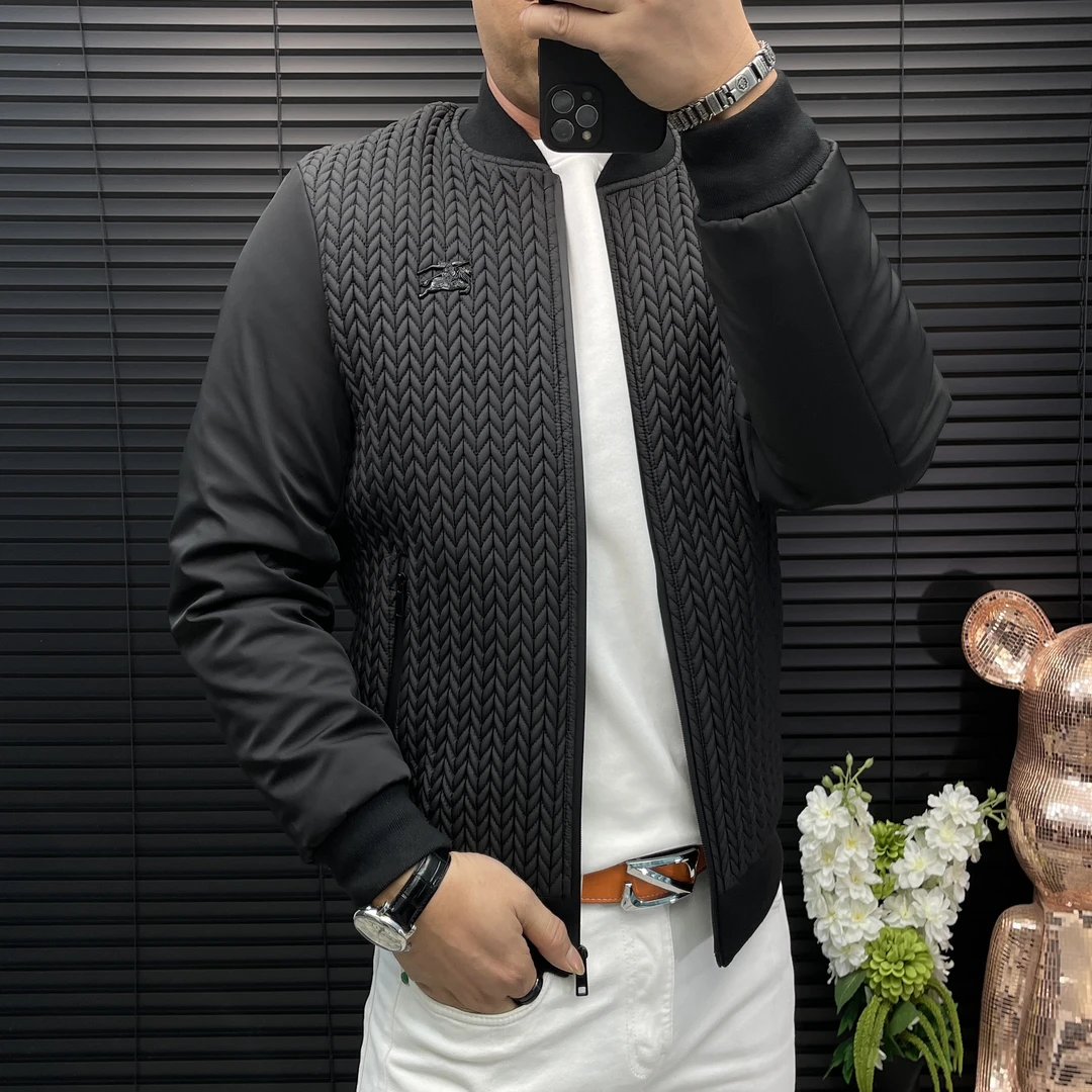 秋冬男款麦穗棒球领薄棉服夹克短款休闲时尚新款修身显瘦外套