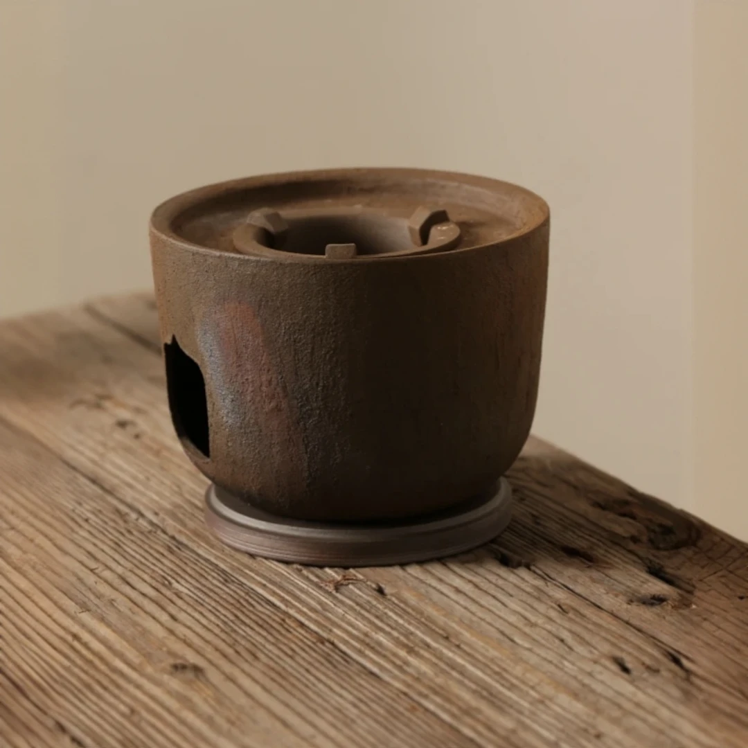【柴烧宝象炉】古龙窑纯手工柴烧简约提梁砂銚壶炭炉套装侘复古寂风