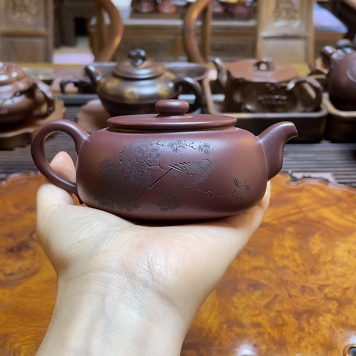 拈***笑茶壶紫砂全手工紫砂壶制作