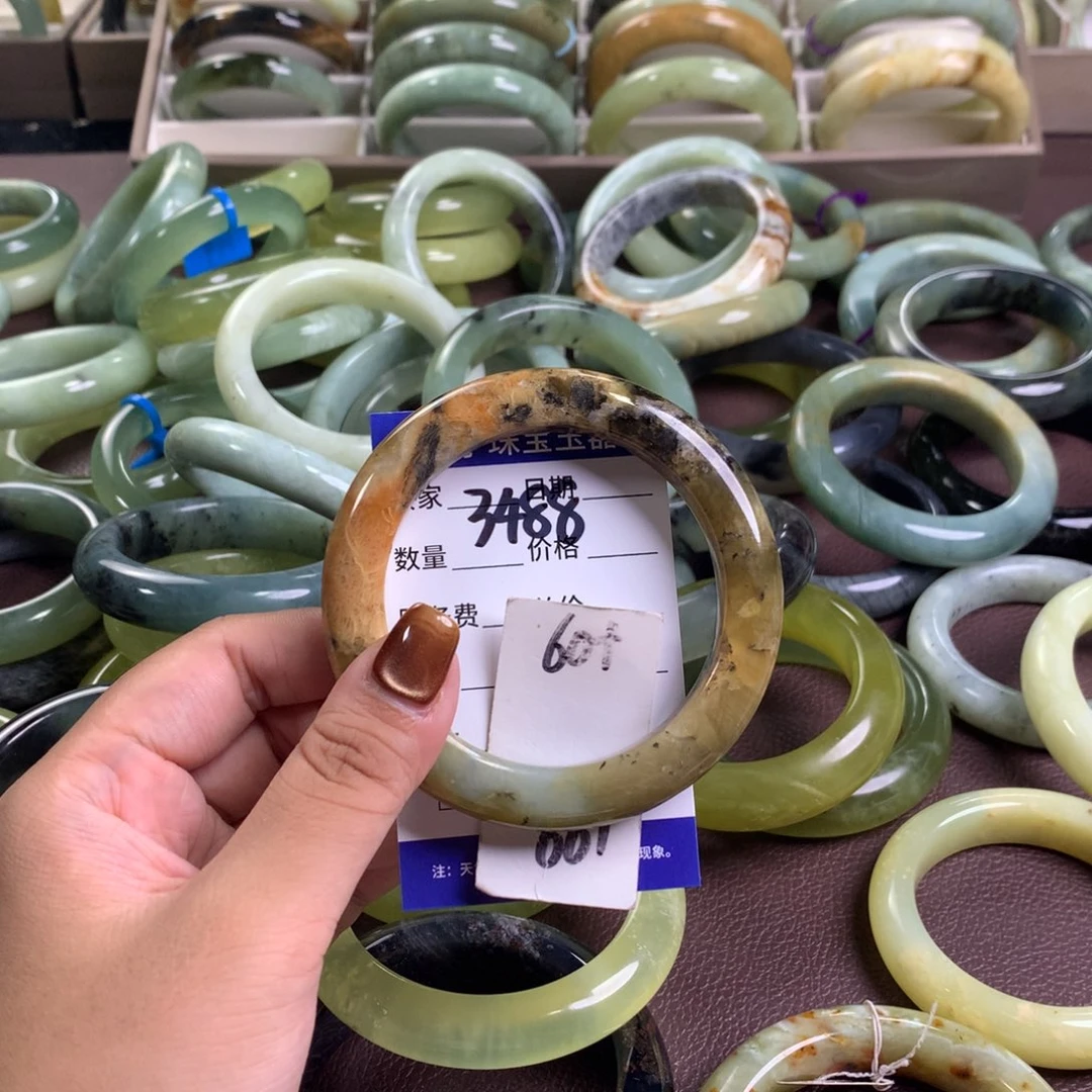 未镶嵌蛇纹石玉手镯3488