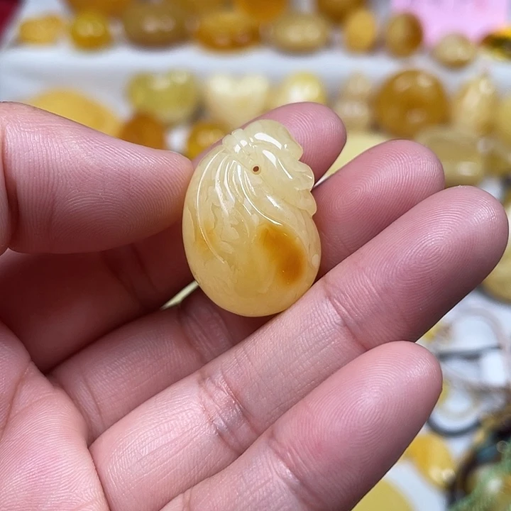裸石蜜蜡未镶嵌白花蜡钱袋