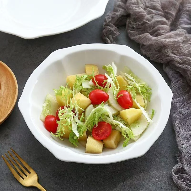 中式面条碗家用大碗餐具创意纯白陶瓷汤碗大号泡面碗拉面碗米饭碗