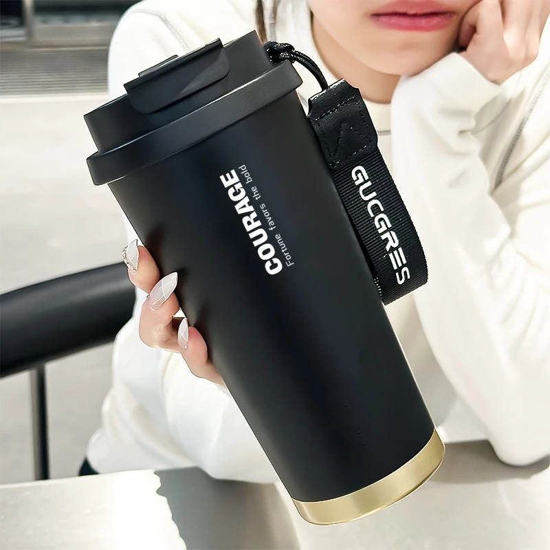 绚青绚青陶瓷咖啡杯便携车载高颜值礼物吸管水杯大容量保温杯便携