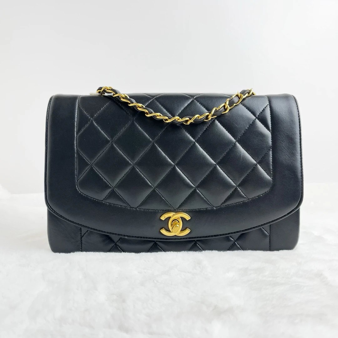 95新 Chanel/香奈儿 单肩包 Vintage 羊皮 黑金/6398