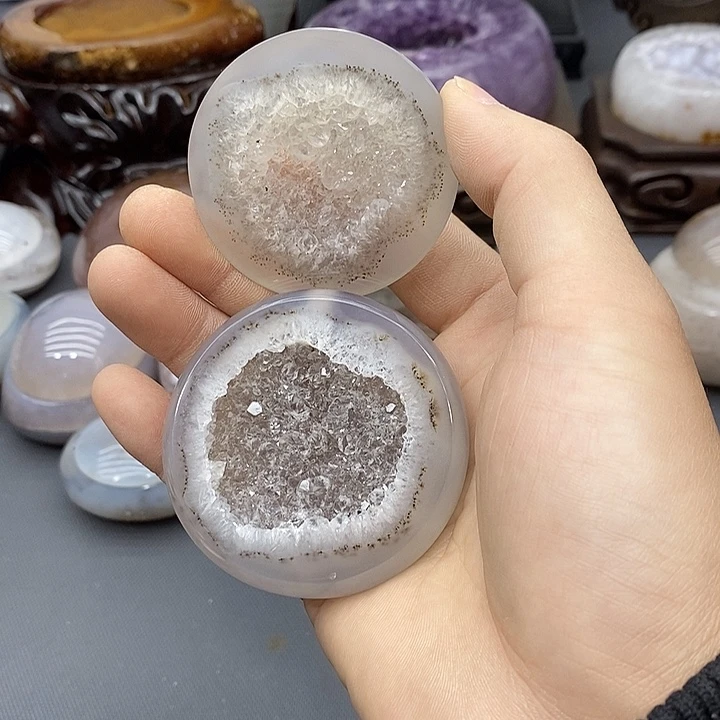 紫晶摆件未镶嵌聚宝盆
