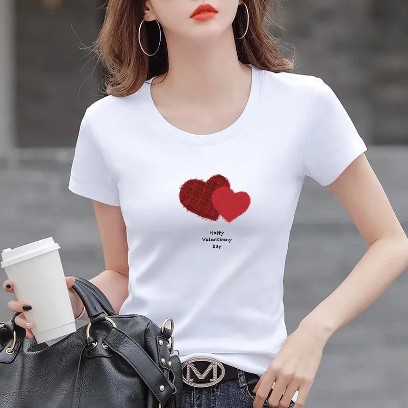 白色短袖t恤女2025新款夏季圆领修身纯棉百搭打底衫上衣半袖体恤