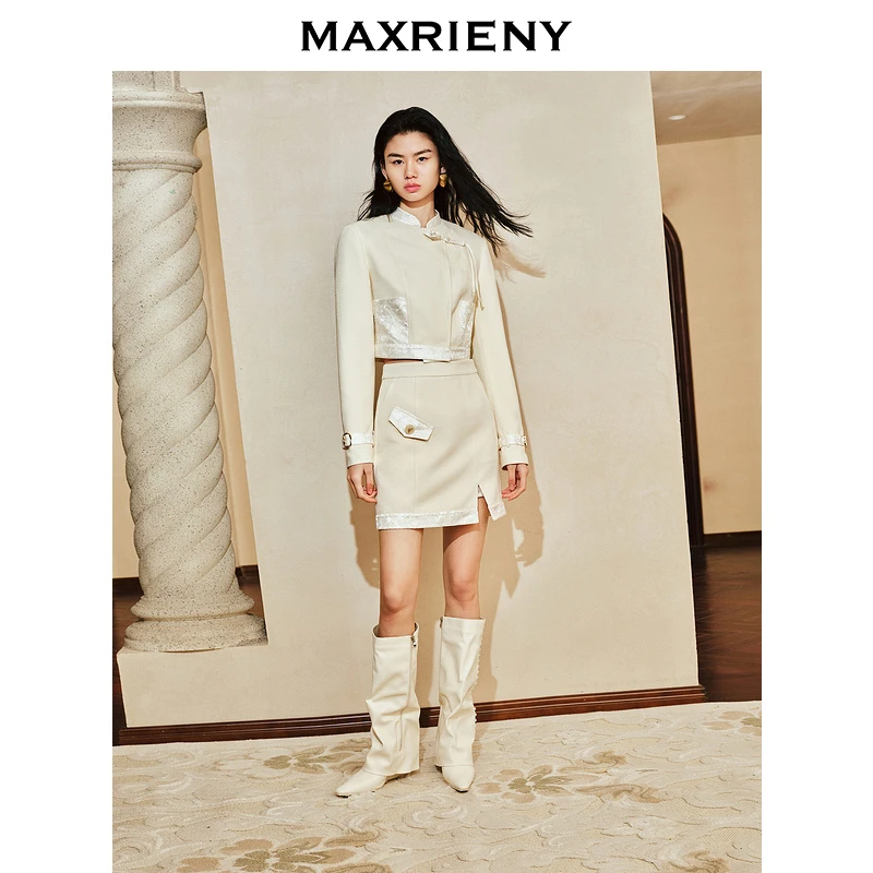 【诗语专属】MAXRIENY新中式马德拉刺绣半裙春