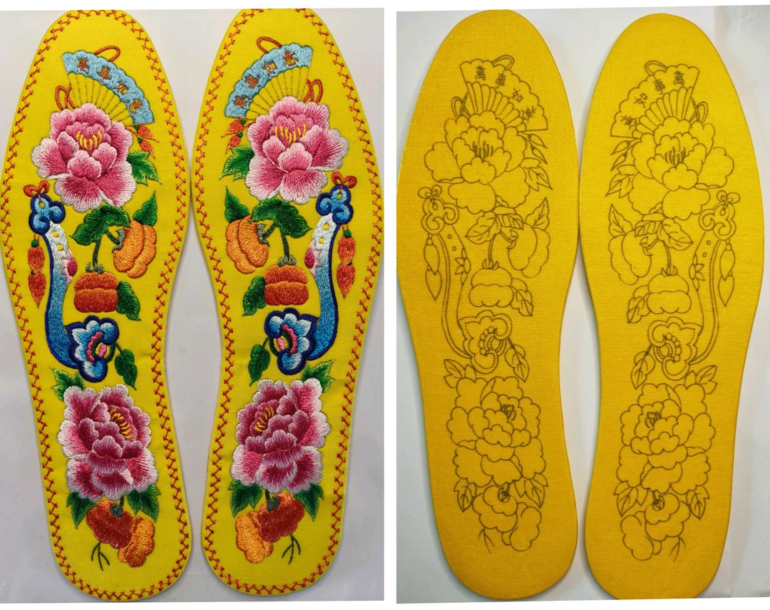 手工绣花鞋垫手工刺绣纯手工鞋垫子材料包宋针线五双以上包邮