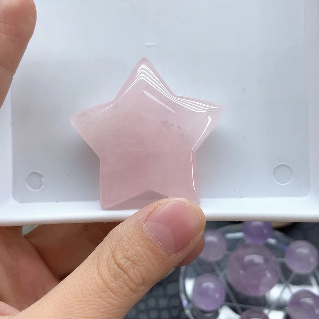 水晶珠宝半成品未镶嵌87粉晶五角星