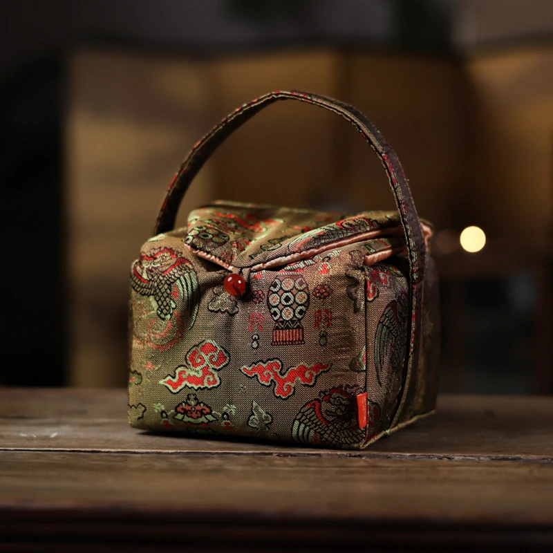 【陶珊居】<凤凰花灯>织锦一壶两杯15*12*12cm（慢蓝S0945）