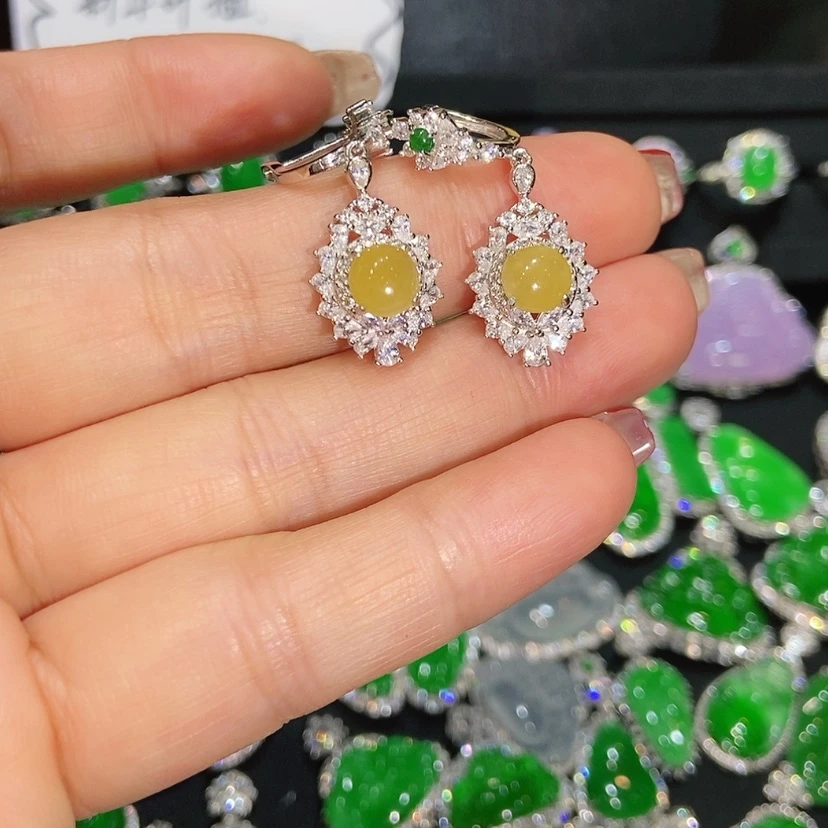 【闪购商品】翡翠耳饰未镶嵌天然翡翠