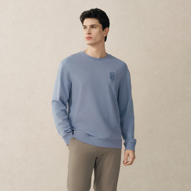 POLOWALK2025春季新品男式圆领卫衣