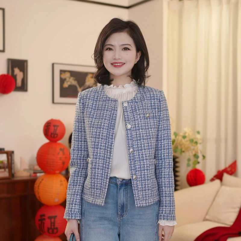 阿楠anan 优雅基调 百搭圆领气质小香风短款外套女早春上衣