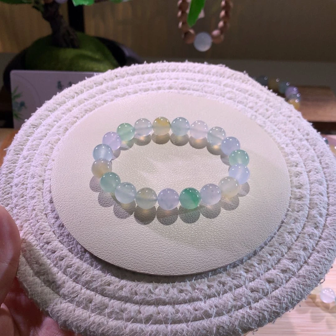 散珠翡翠天然缅a马卡龙手串