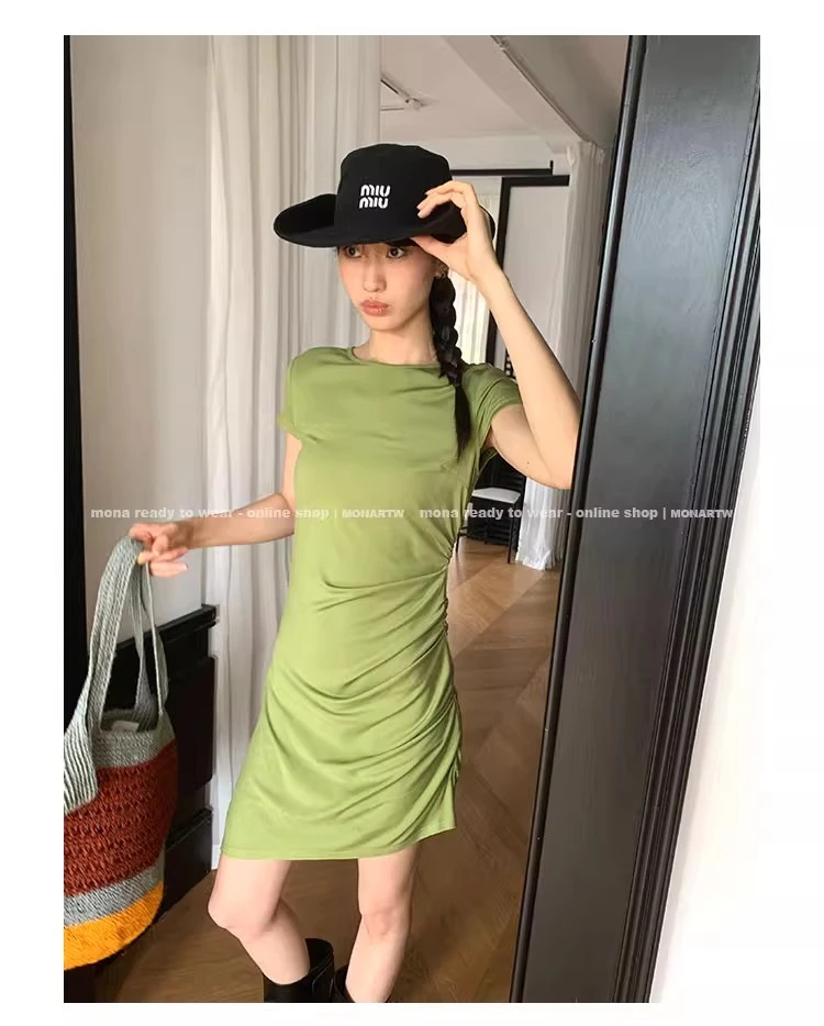 MONA 莫代尔 独特设计气质修身收腰显瘦连衣裙小个子2025夏季新款