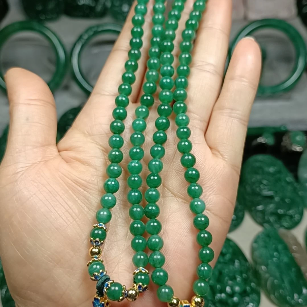 独山玉珠串108☆6未镶嵌