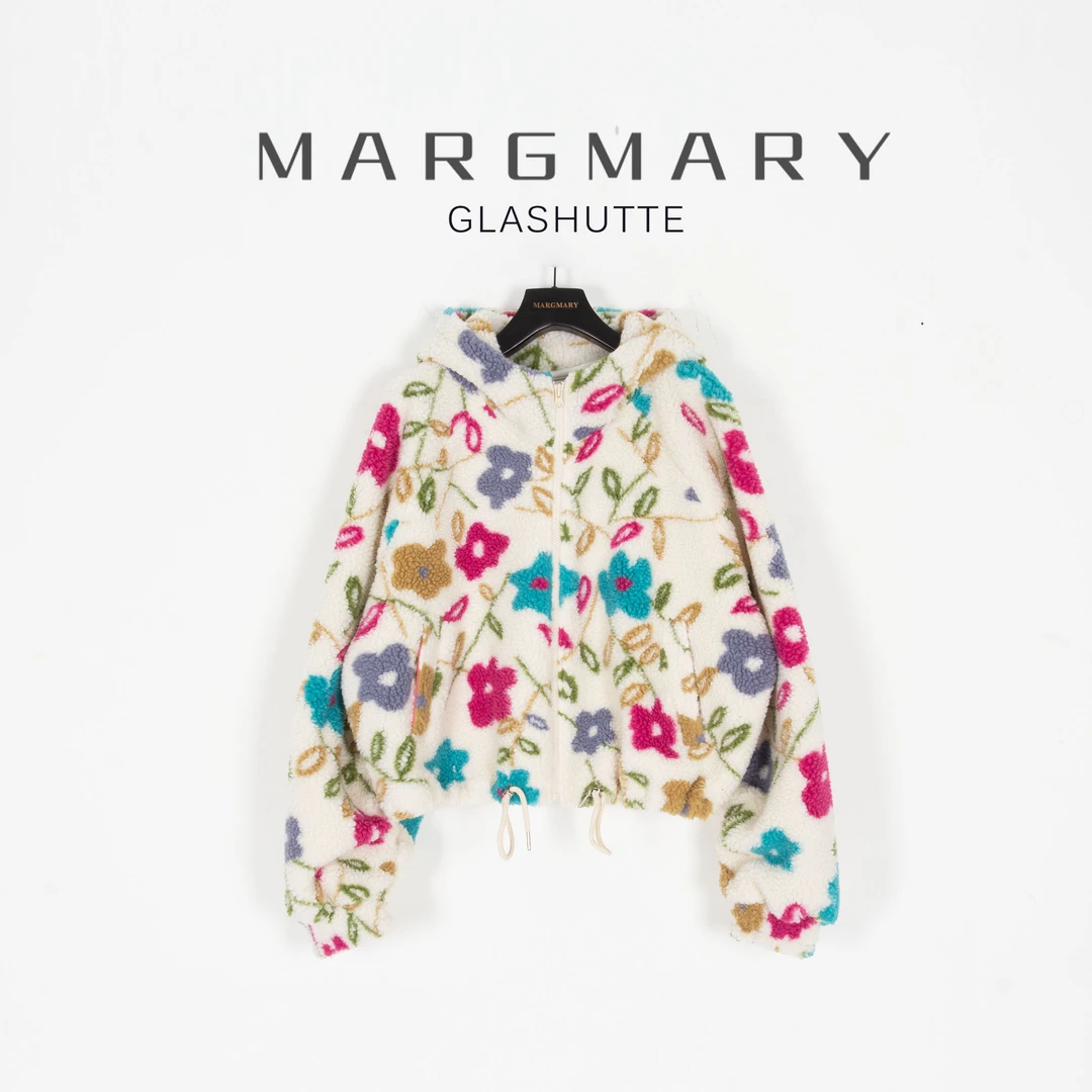 【安娜来了】2025春款设计师休闲时尚百搭潮流舒适花朵满印拉链外套