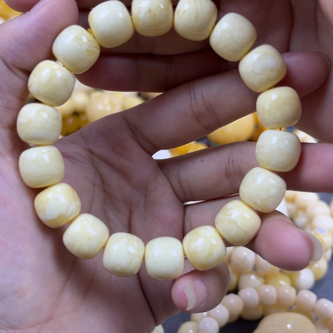 琥珀未镶嵌手串同料老邢手串12.1mm