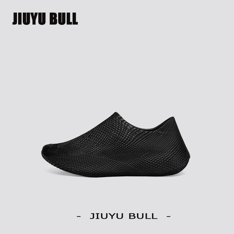 美国九域公牛洞洞鞋男款夏季防滑耐磨男士一脚蹬雨天涉水沙滩凉鞋